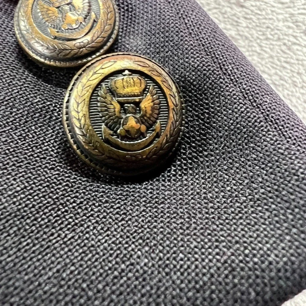 JOS A BANK Blazer Mens 43R Navy Blue‎ Wool Metal Eagle Buttons Kent Sports Coat